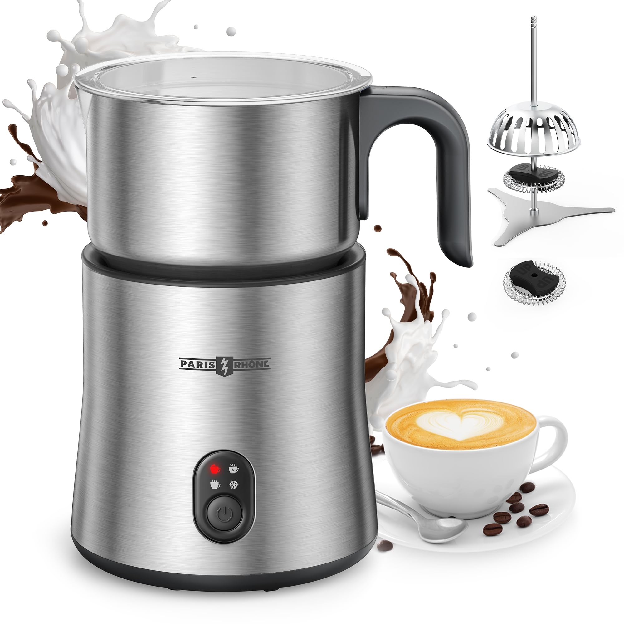Amazon.com: Milk Frother and Steamer, PARIS RHÔNE 4 in 1